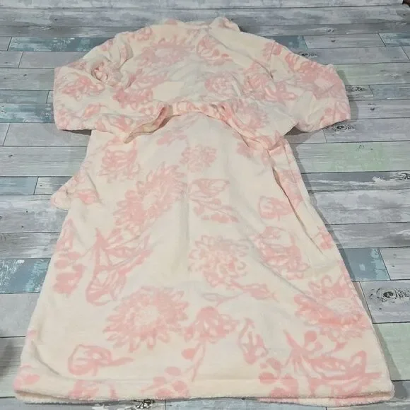 Soma Soft Fluffy Ivory/Pink Robe sz 0/1 NWT - Picture 3 of 4